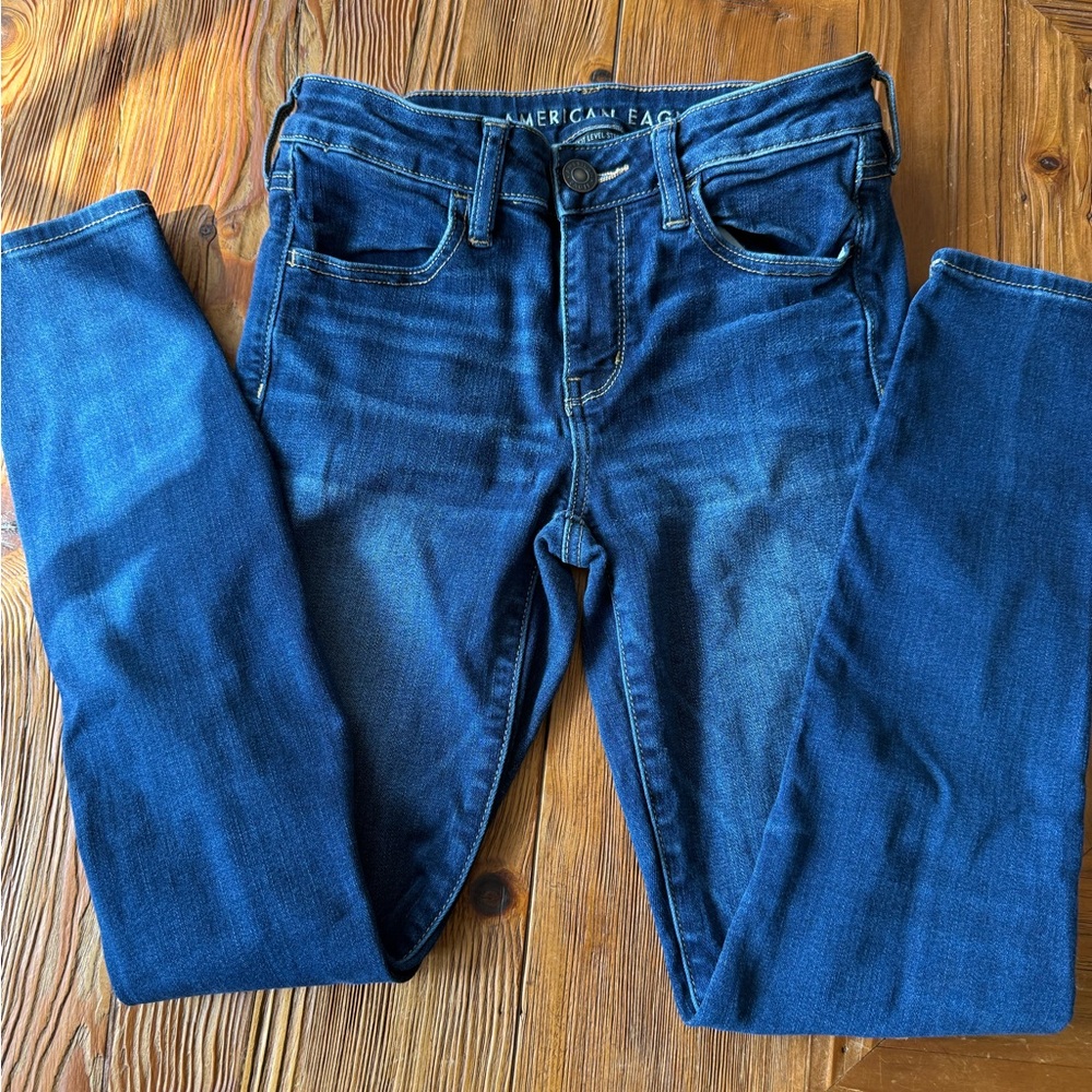 American Eagle Next Level Stretch Classic Blue Skinny Jeans/Jeggings